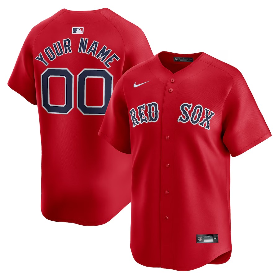Men's Boston Red Sox  Nike Red  Alternate Limited Custom Jersey - ujerseystore