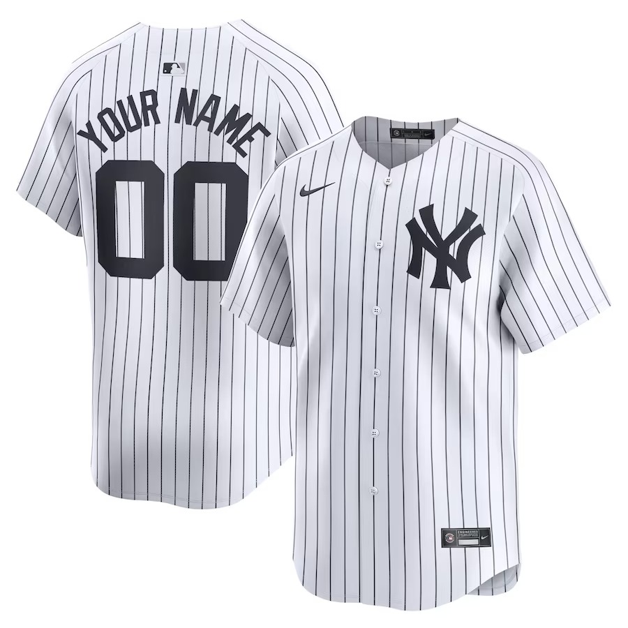 Youth New York Yankees Nike White Home Limited Custom Jersey - ujerseystore