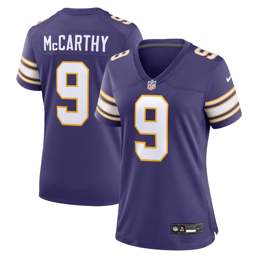 Women's Minnesota Vikings J.J. McCarthy Nike Purple 2nd Alternate  Player Game Jersey - ujerseystore
