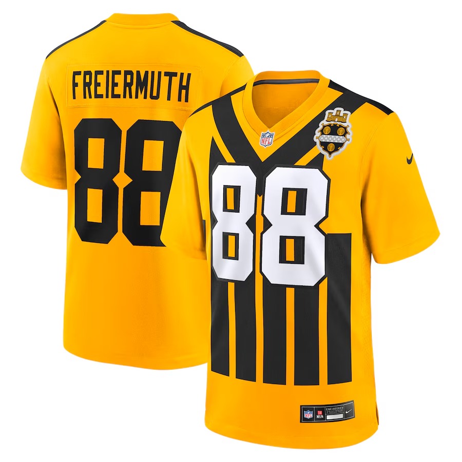 Men's Pittsburgh Steelers Pat Freiermuth Nike Gold Alternate 1933 Throwback Game Jersey - ujerseystore