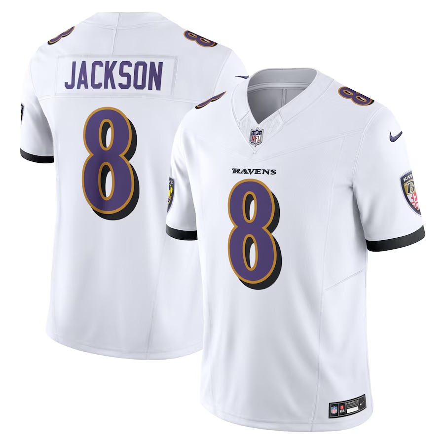 Men's Baltimore Ravens Lamar Jackson Nike White Vapor F.U.S.E. Limited Jersey - ujerseystore