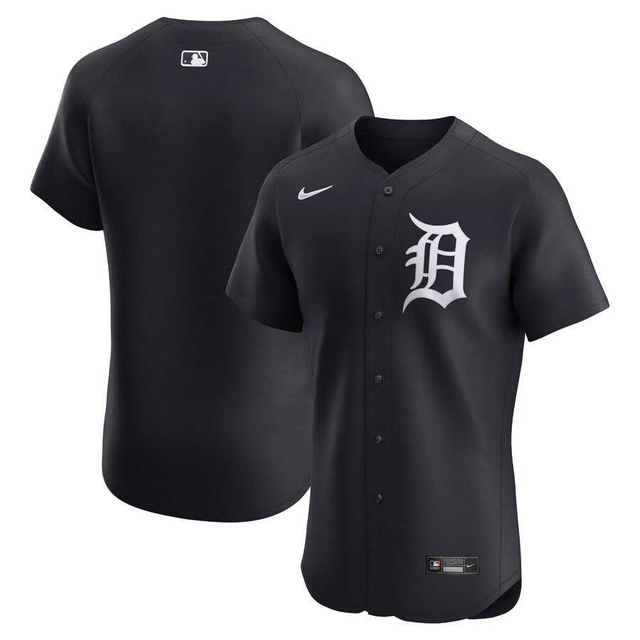 Men's Detroit Tigers Nike Navy Alternate 2 Elite Jersey - ujerseystore