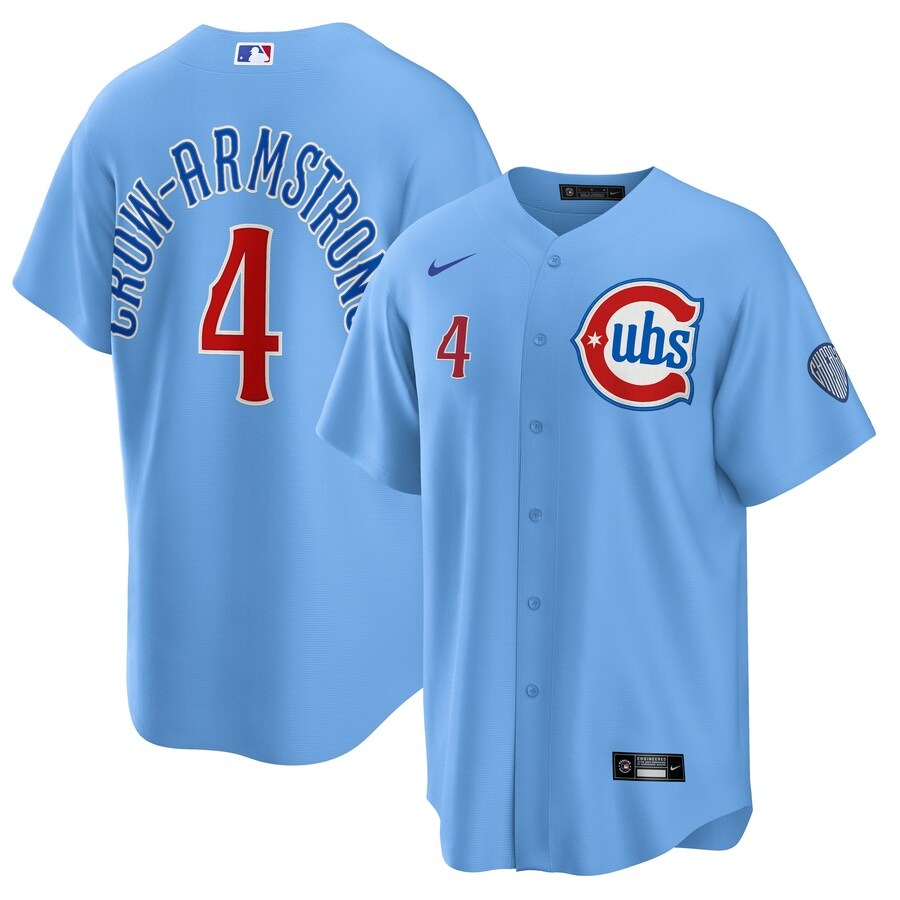 Men's Chicago Cubs Pete Crow-Armstrong Nike Light Blue Alternate Replica Player Jersey - ujerseystore