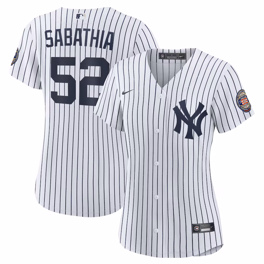 Women's New York Yankees CC Sabathia Nike White 2025 Baseball Hall of Fame Replica Jersey - ujerseystore