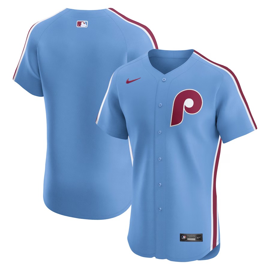 Men's Philadelphia Phillies Nike Light Blue Alternate Elite Jersey - ujerseystore