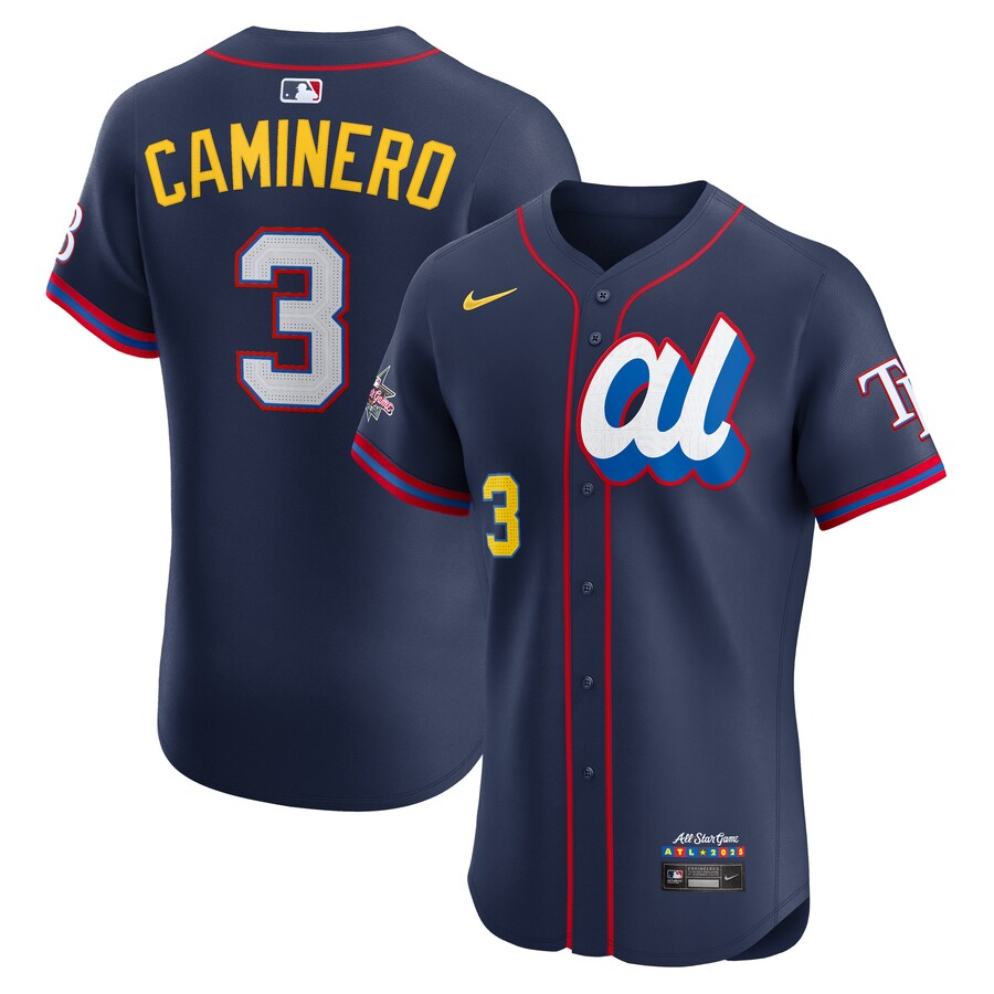 Men's American League Junior Caminero Nike Navy 2025 All-Star Edition Elite Jersey - ujerseystore