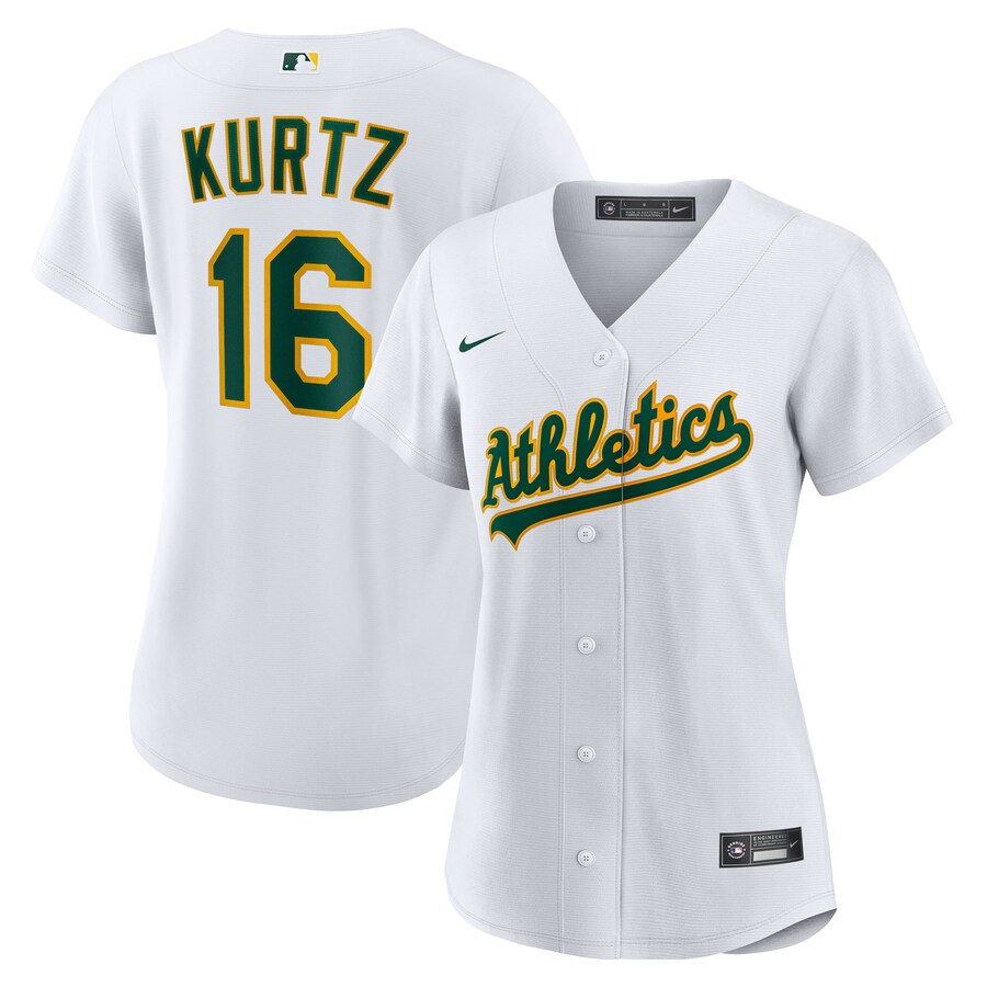 Women's Athletics Nick Kurtz Nike White Home Replica Player Jersey - ujerseystore