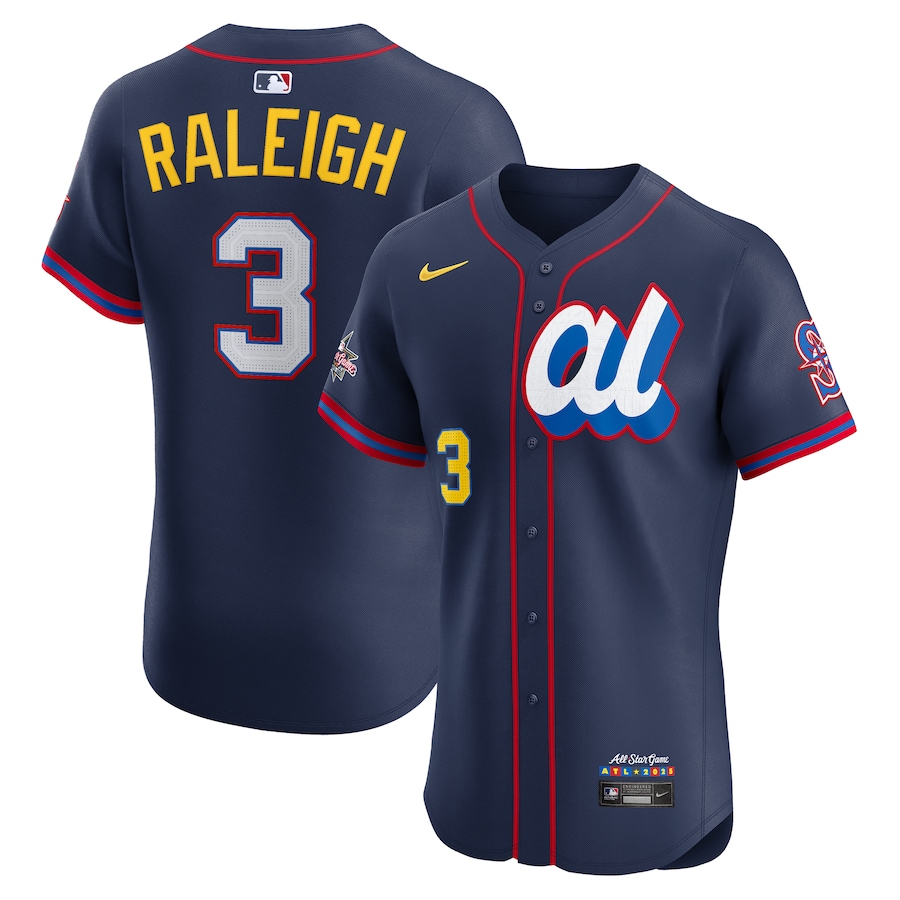 Men's American League Cal Raleigh Nike Navy 2025 All-Star Edition Elite Jersey - ujerseystore