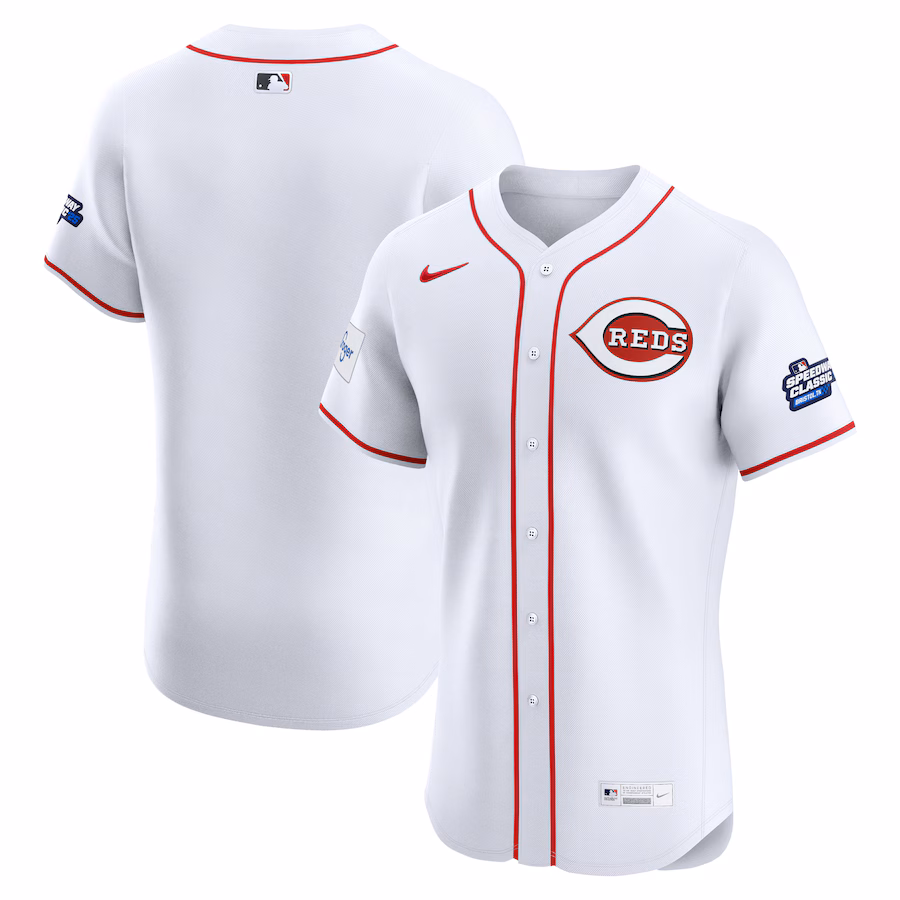 Men's Cincinnati Reds Nike White 2025 MLB Speedway Classic Home Elite Jersey - ujerseystore