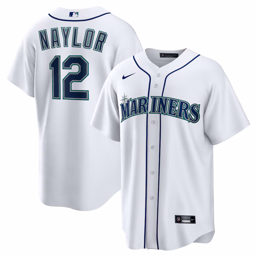 Men's Seattle Mariners Josh Naylor Nike White Home Replica Jersey - ujerseystore