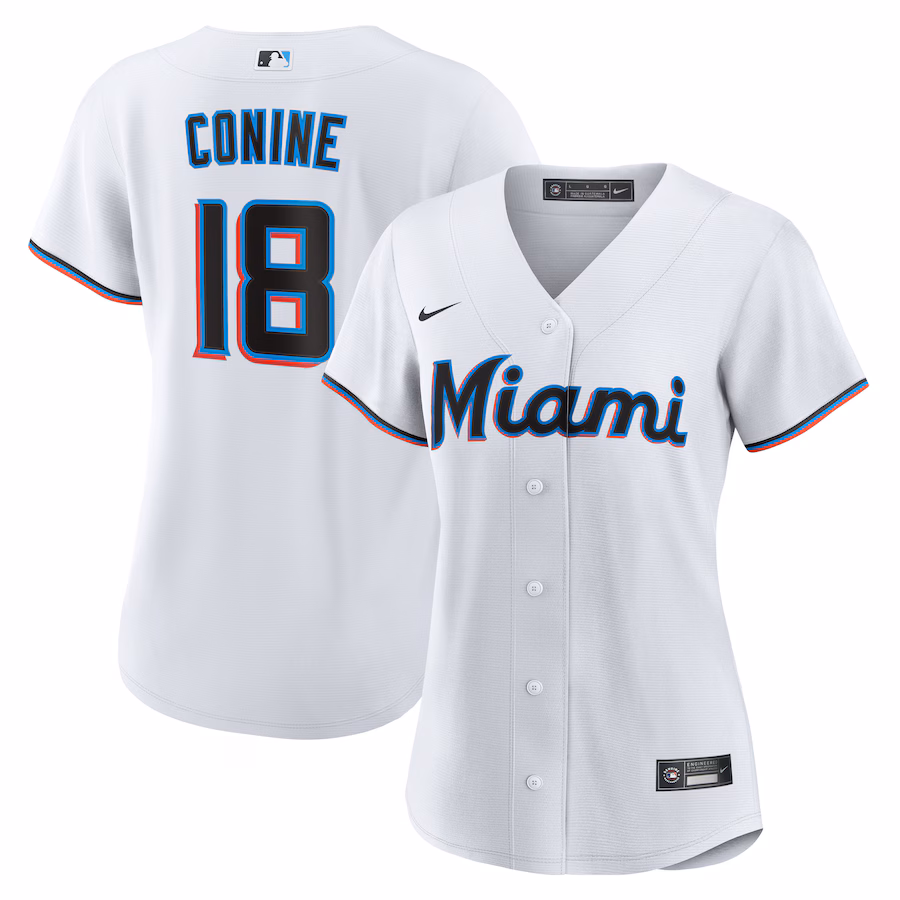 Women's Miami Marlins Griffin Conine Nike White Home Replica Jersey - ujerseystore