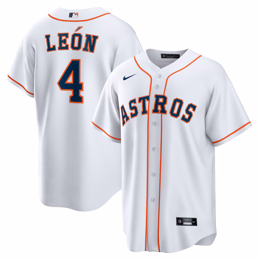 Men's Houston Astros Pedro León Nike White Home Replica Jersey - ujerseystore
