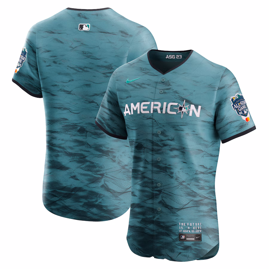 Men's American League Nike Teal 2023 MLB All-Star Game Vapor Premier Elite Jersey - ujerseystore