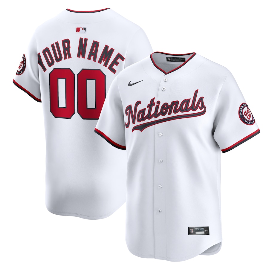 Youth Washington Nationals Nike White Home Custom Limited Jersey - ujerseystore