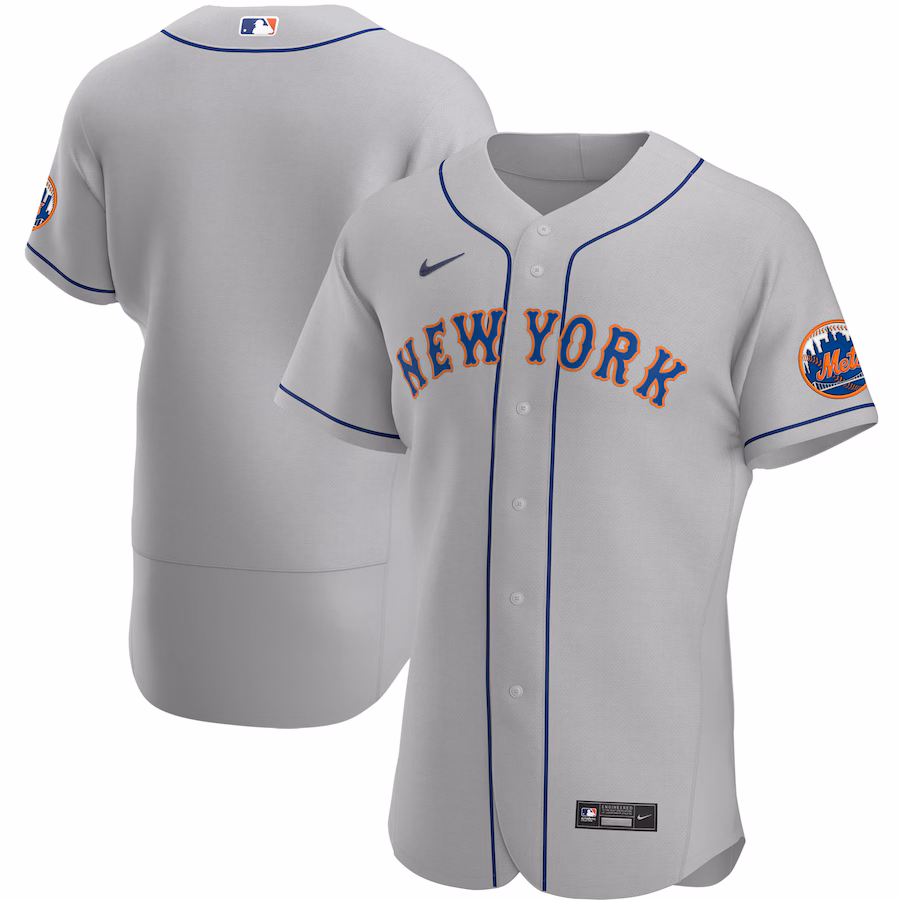 Men's New York Mets Nike Gray Road Authentic Team Jersey - ujerseystore