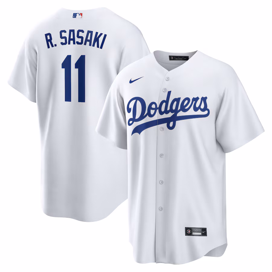 Men's Los Angeles Dodgers Rōki Sasaki Nike White Home Replica Jersey - ujerseystore