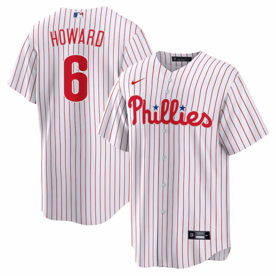 Men's Philadelphia Phillies Ryan Howard Nike White Replica Player Jersey - ujerseystore