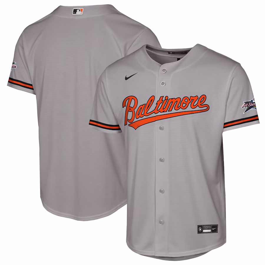 Youth Baltimore Orioles Nike Gray 2025 MLB All-Star Game Road Replica Jersey - ujerseystore