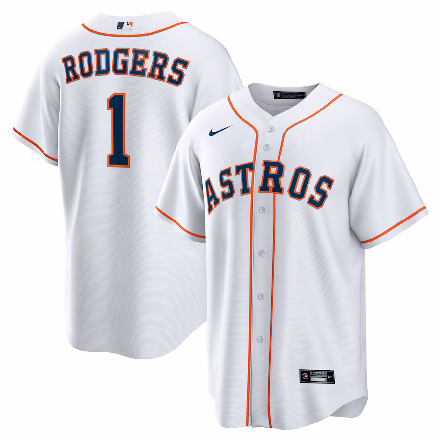 Men's Houston Astros Brendan Rodgers Nike White Home Replica Jersey - ujerseystore