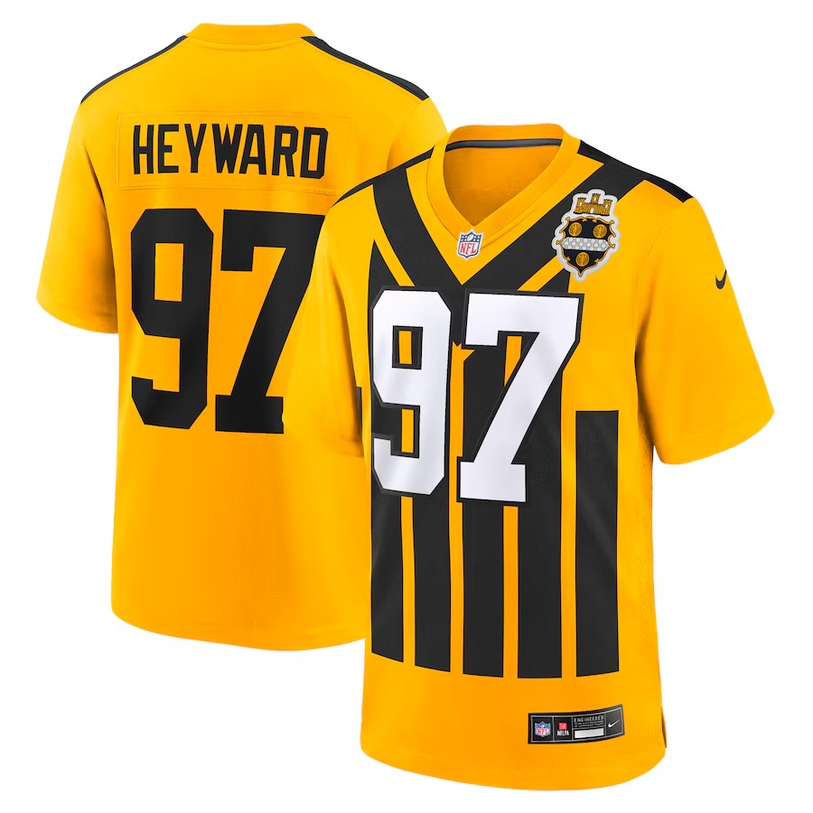 Men's Pittsburgh Steelers Cameron Heyward Nike Gold Alternate 1933 Throwback Game Jersey - ujerseystore