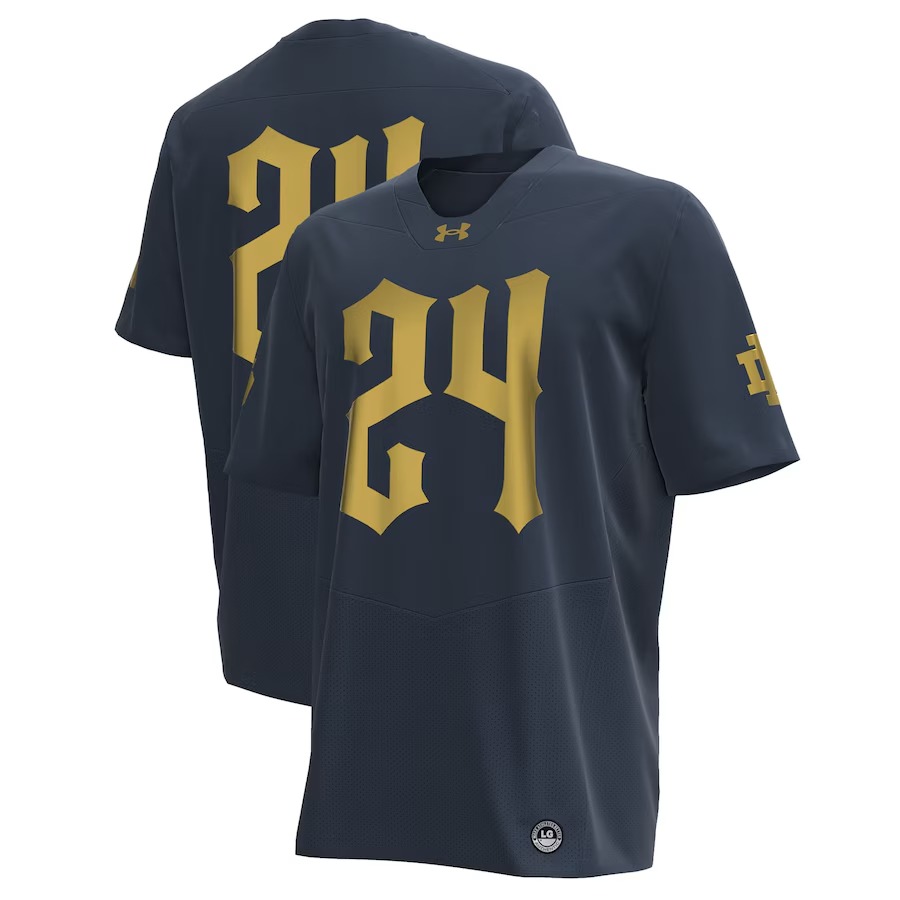Notre Dame Fighting Irish Under Armour 2024 Shamrock Series Replica Jersey - Navy - ujerseystore