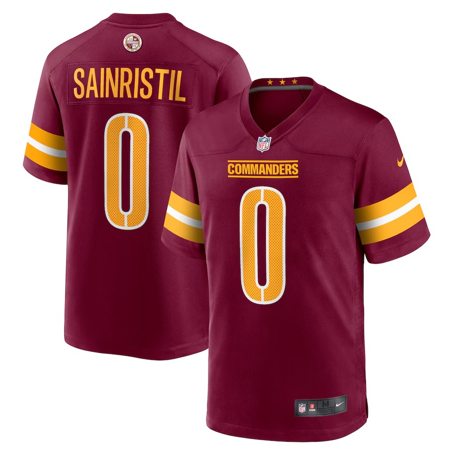 Men's Washington Commanders Mike Sainristil Nike  Burgundy  Game Jersey - ujerseystore