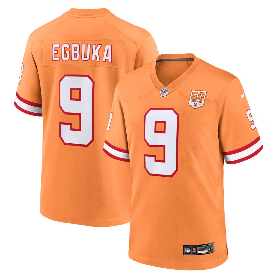 Men's Tampa Bay Buccaneers Emeka Egbuka Nike Creamsicle 50th Season Game Jersey - ujerseystore