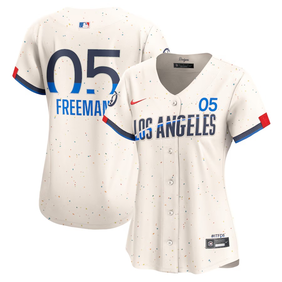 Women's Los Angeles Dodgers Freddie Freeman Nike Cream 2024 City Connect Limited Player Jersey - ujerseystore