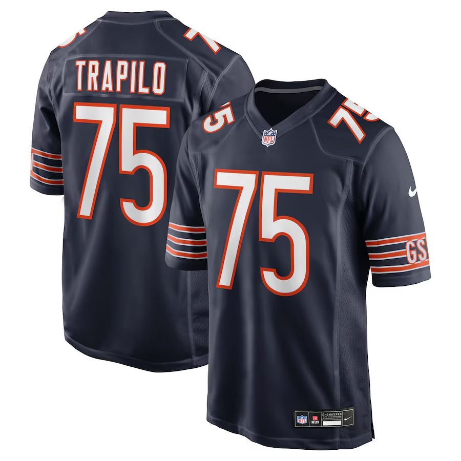 Men's Chicago Bears Ozzy Trapilo Nike Navy Team Game Jersey - ujerseystore