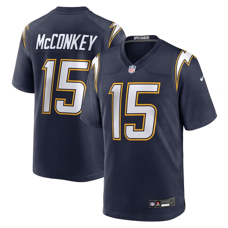 Men's Los Angeles Chargers Ladd McConkey Nike Navy Alternate Super Chargers Game Player Jersey - ujerseystore
