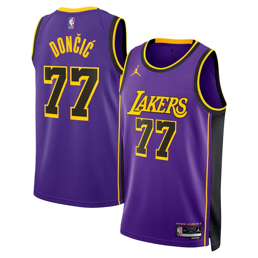 Unisex Los Angeles Lakers Luka Dončić Jordan Brand Purple Swingman Jersey - Statement Edition - ujerseystore