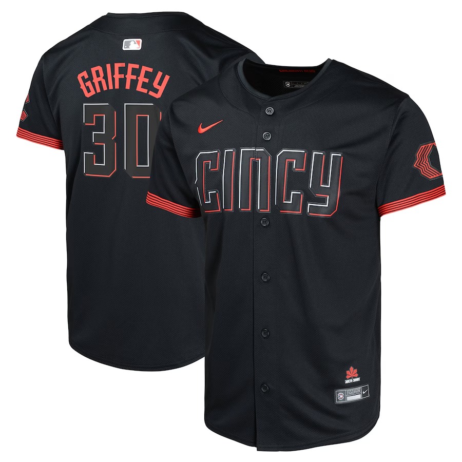 Youth Cincinnati Reds Ken Griffey Jr. Nike Black City Connect Limited Player Jersey - ujerseystore