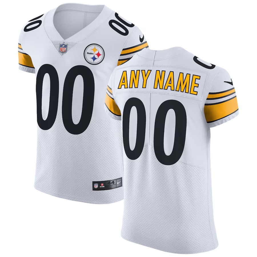 Men's Pittsburgh Steelers Nike White Vapor Untouchable Custom Elite Jersey - ujerseystore
