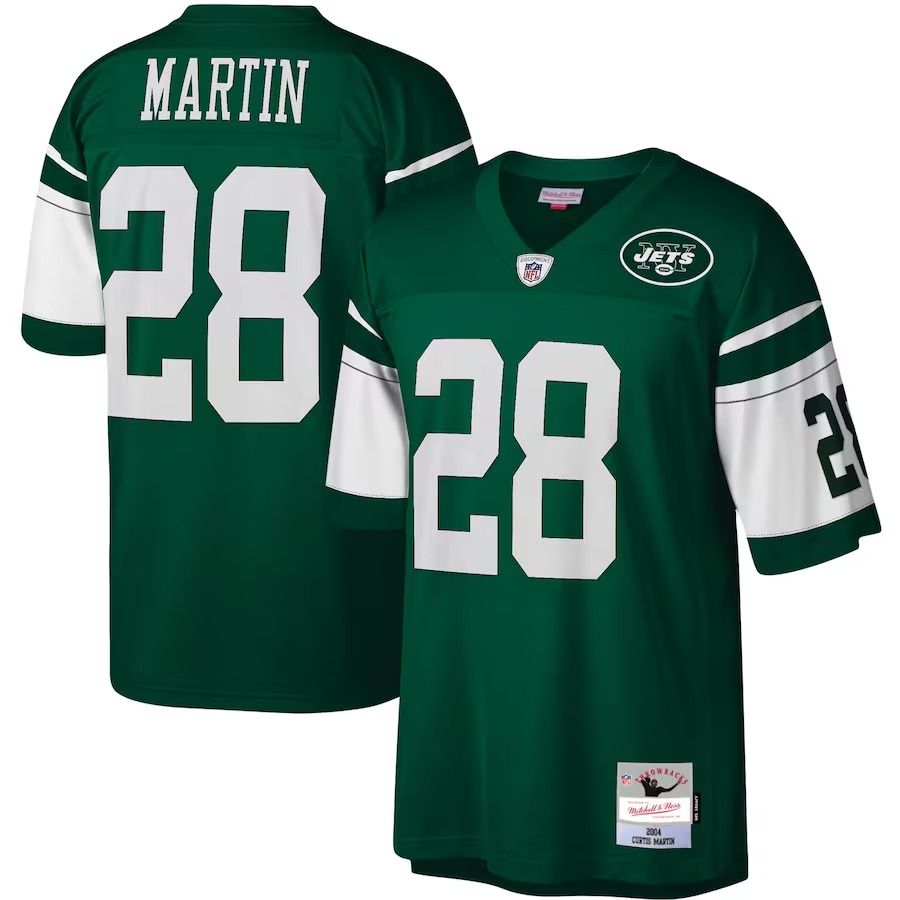 Men's New York Jets Curtis Martin Mitchell & Ness Green Legacy Replica Jersey - ujerseystore