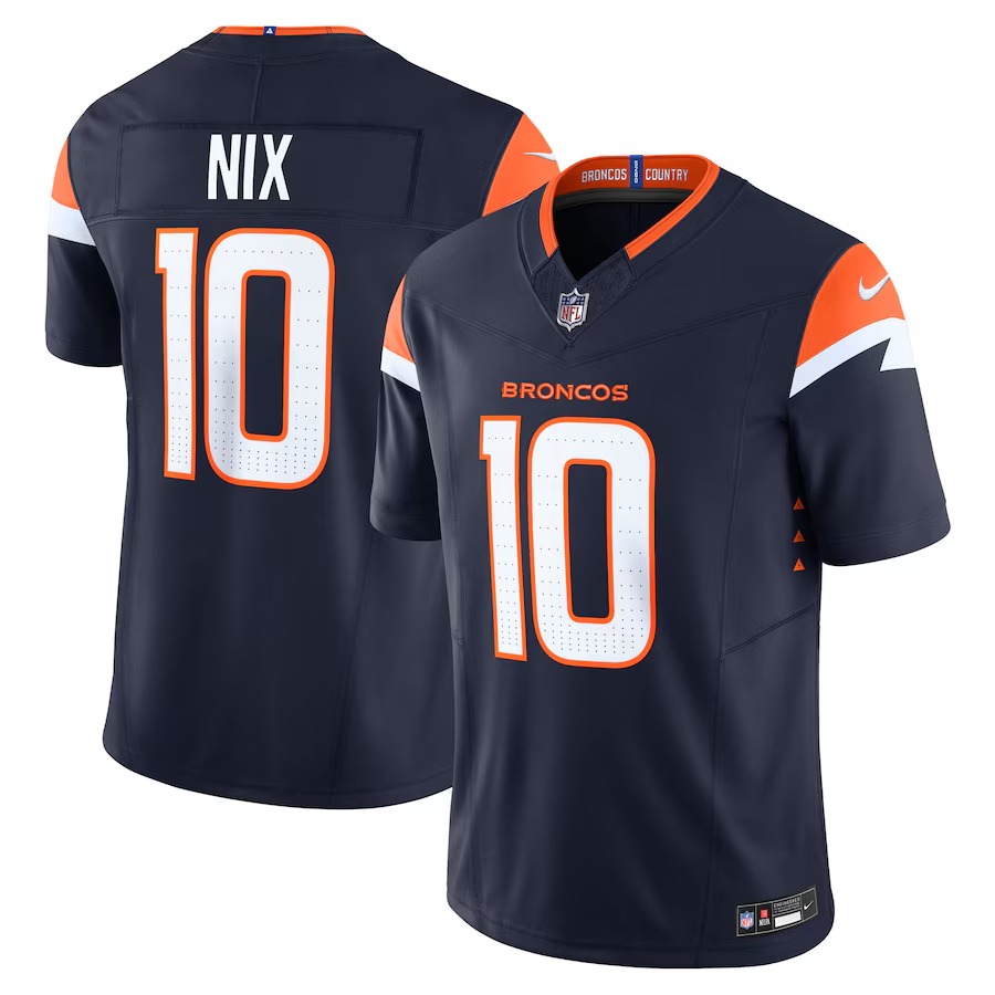 Men's Denver Broncos Bo Nix Nike Navy Alternate Vapor F.U.S.E. Limited Jersey - ujerseystore