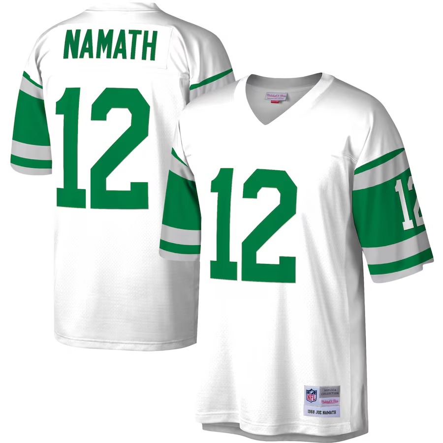 Men's New York Jets Joe Namath Mitchell & Ness White Legacy Replica Jersey - ujerseystore