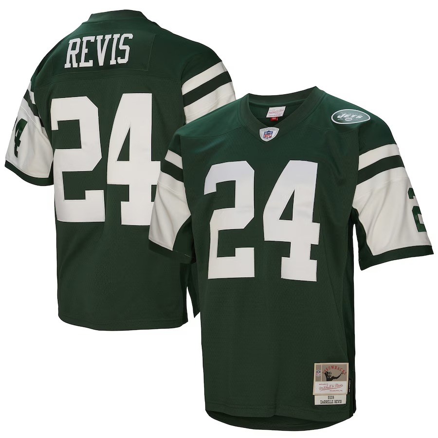 Men's New York Jets Darrelle Revis Mitchell & Ness Green Legacy Replica Jersey - ujerseystore