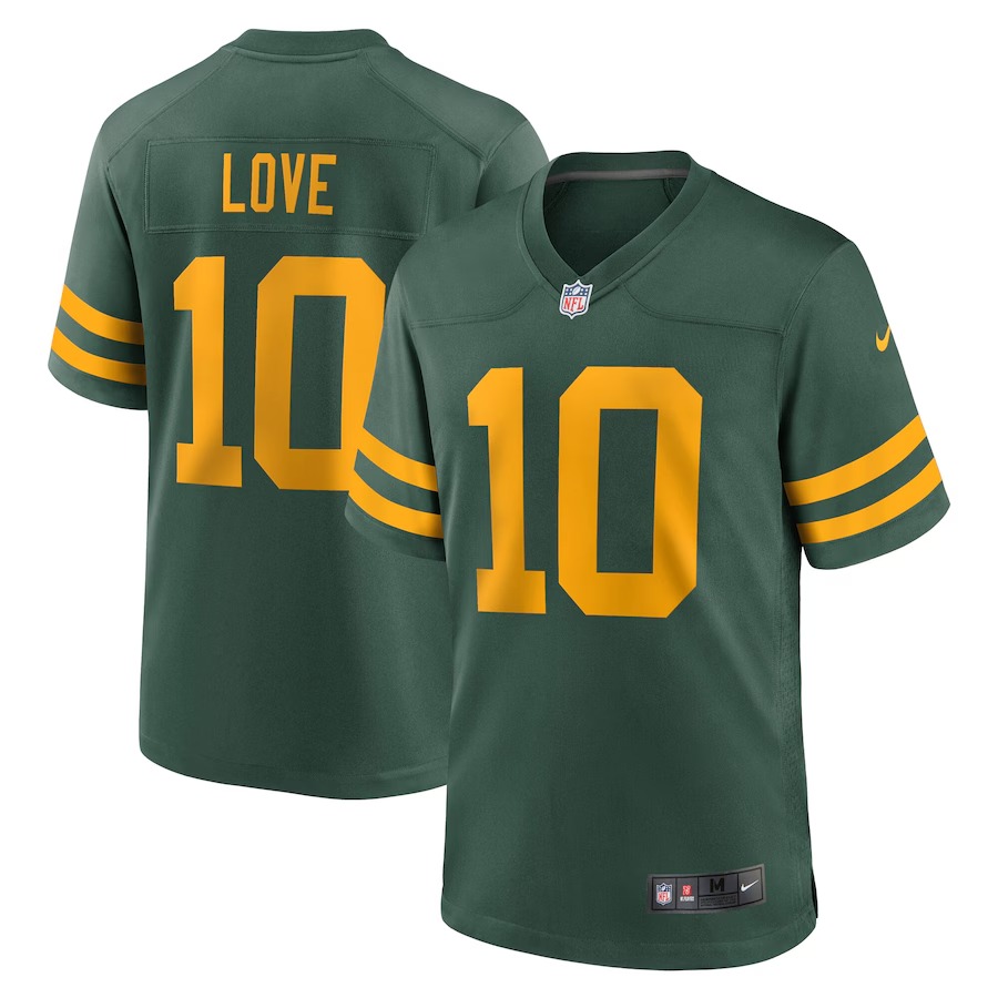 Men's Green Bay Packers Jordan Love Nike Green Alternate Game Jersey - ujerseystore