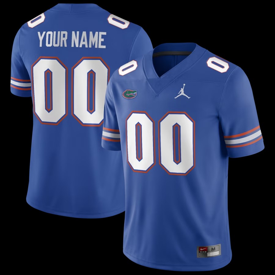 Florida Gators Jordan Brand Football Custom Game Jersey - Royal - ujerseystore