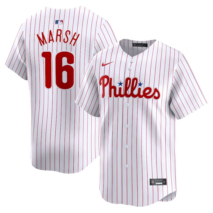 Men's Philadelphia Phillies Brandon Marsh Nike White Home Limited Player Jersey - ujerseystore