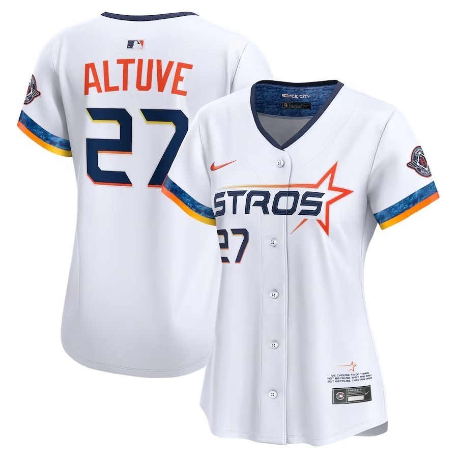 Women's Houston Astros Jose Altuve Nike White 2025 City Connect Limited Player Jersey - ujerseystore