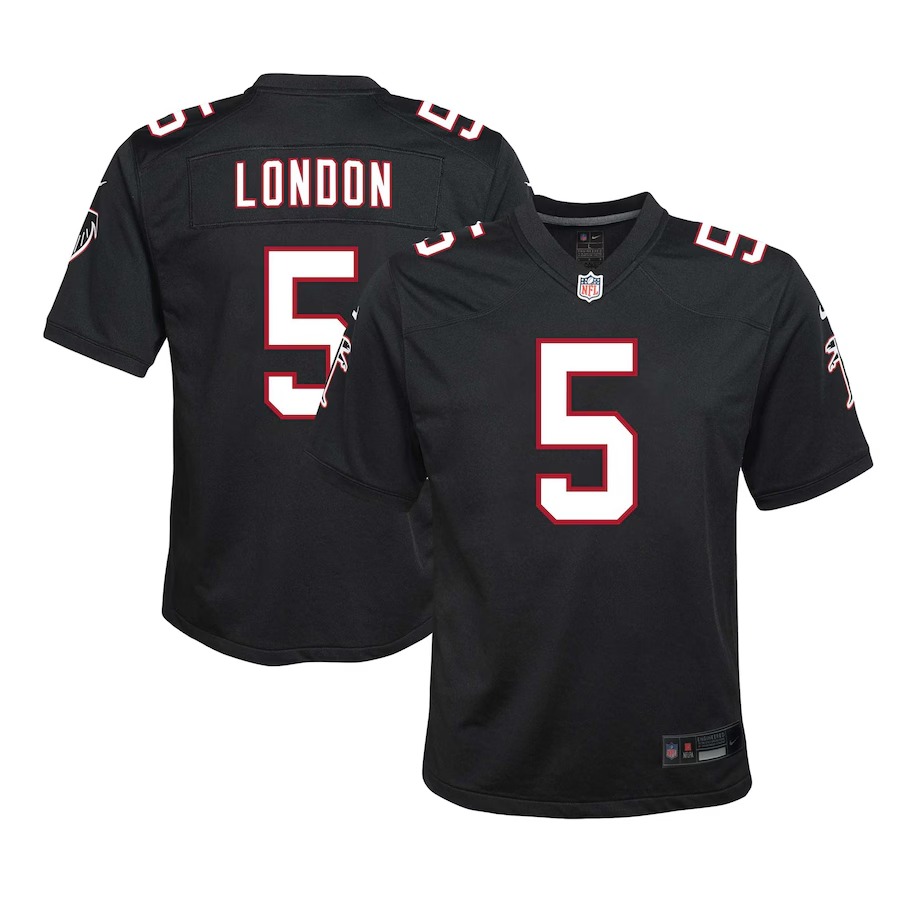 Youth Atlanta Falcons Drake London Nike Black Game Jersey - ujerseystore
