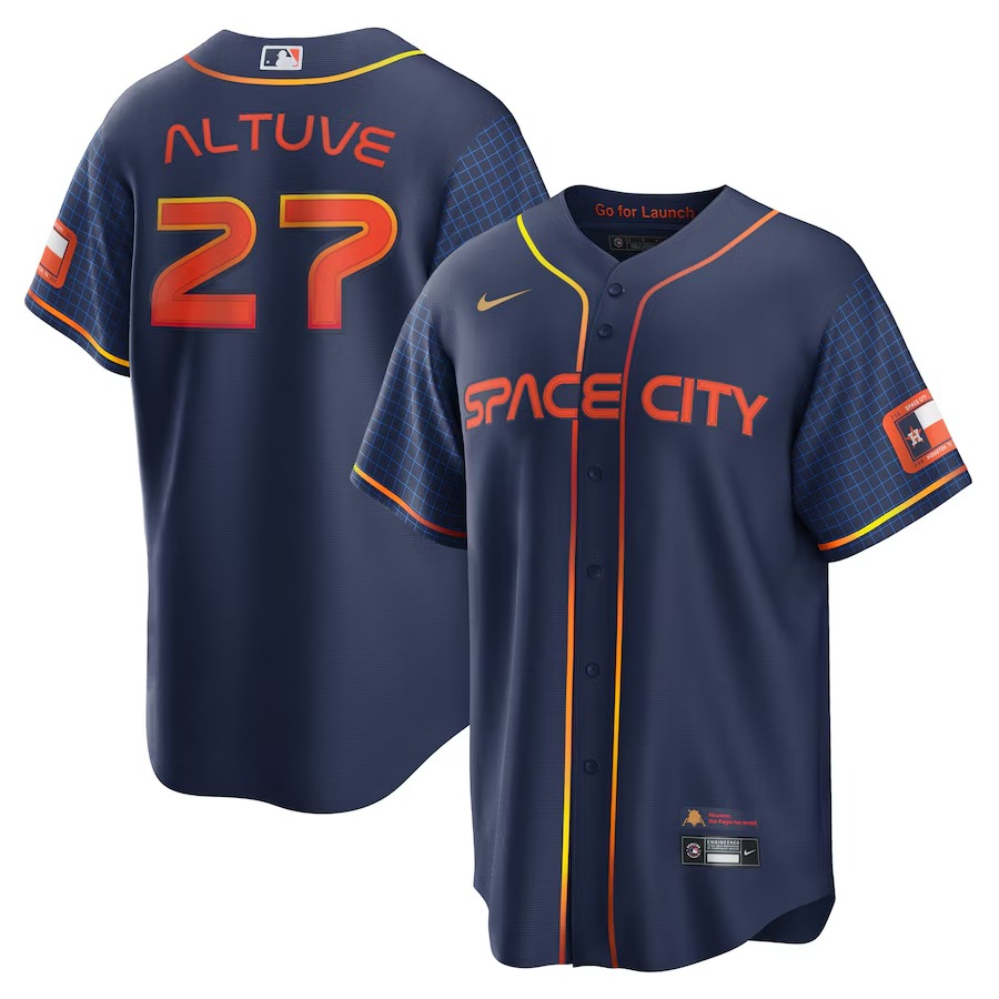 Men's Houston Astros Jose Altuve Nike Navy City Connect Replica Player Jersey - ujerseystore