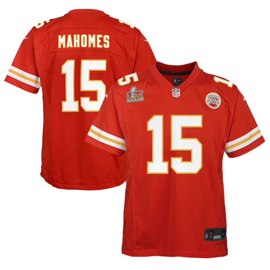 Youth Kansas City Chiefs Patrick Mahomes Nike Red Super Bowl LIX Game Player Jersey - ujerseystore