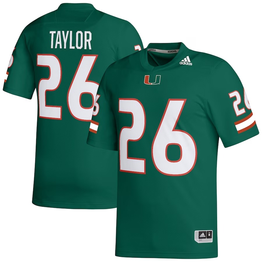 Sean Taylor Miami Hurricanes adidas Retired Football Player Jersey - Green - ujerseystore