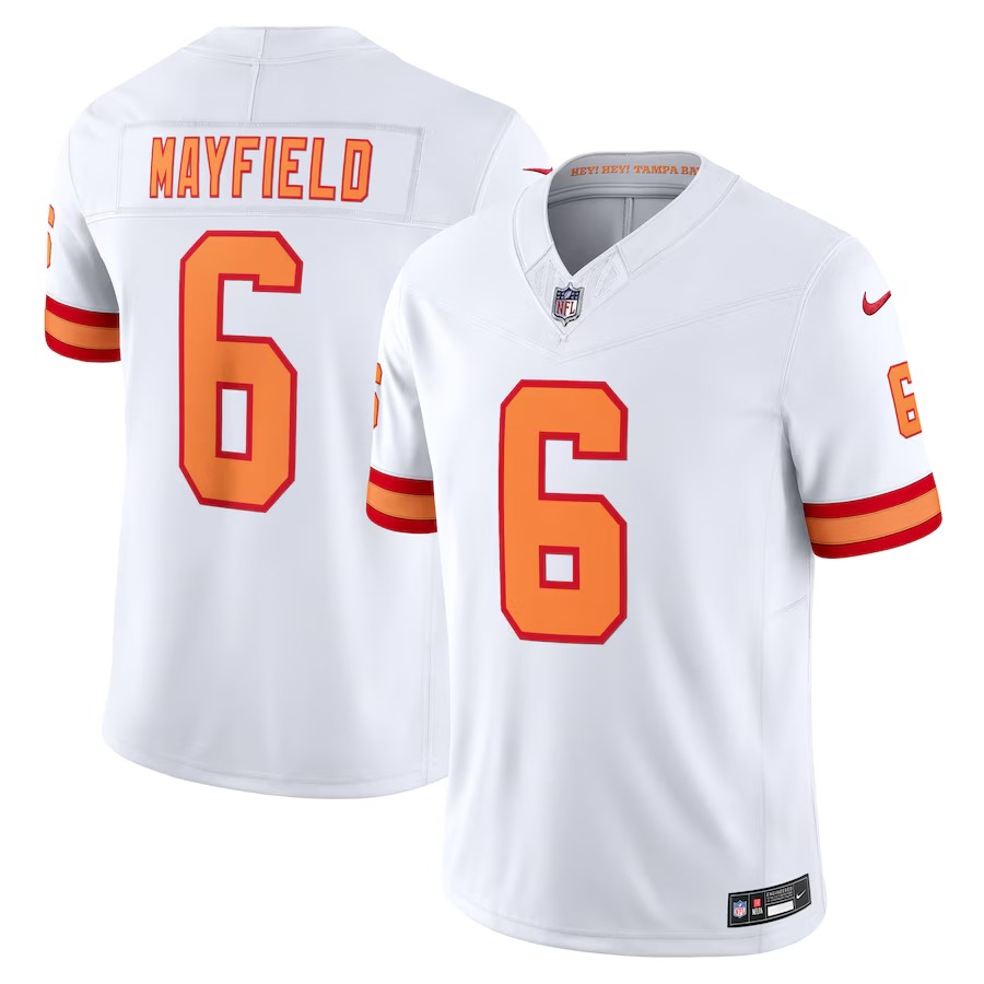 Men's '76 Tampa Bay Buccaneers Baker Mayfield Nike White Vapor F.U.S.E. Player Limited Jersey - ujerseystore