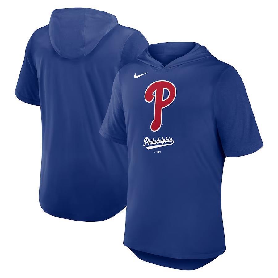 Men's Philadelphia Phillies Nike Royal Tri-Blend Hoodie T-Shirt - ujerseystore