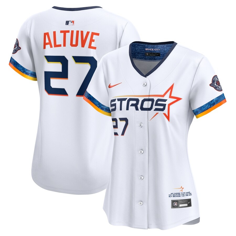 Women's Houston Astros Jose Altuve Nike White 2025 City Connect Limited Jersey - ujerseystore