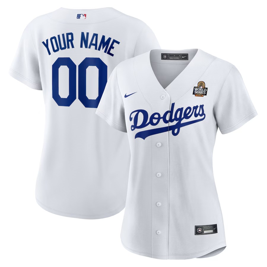 Women's Los Angeles Dodgers Nike White 2024 World Series Home Home Custom Replica Jersey - ujerseystore