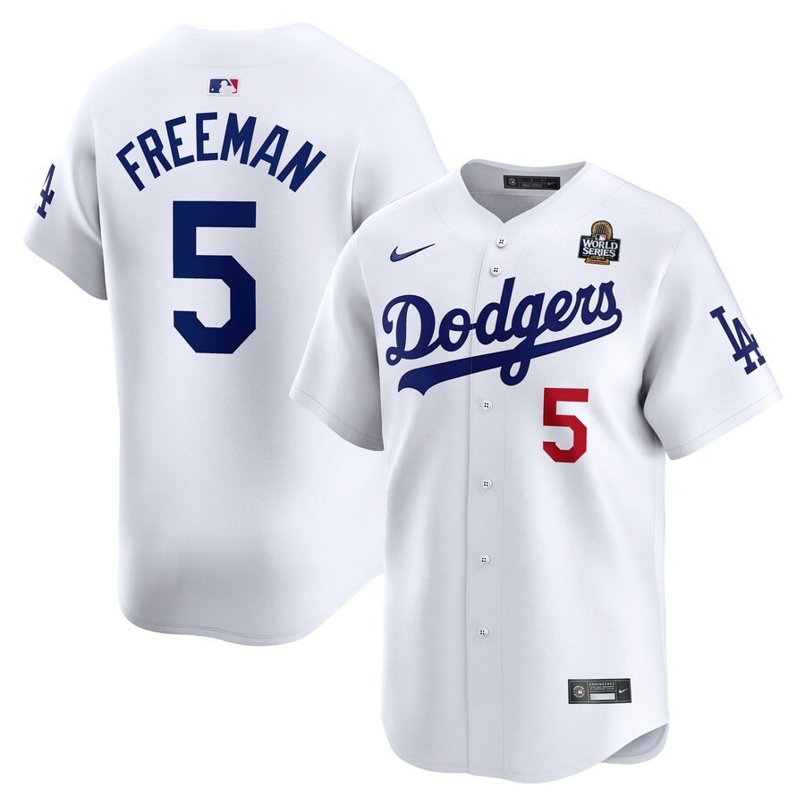 Men's Los Angeles Dodgers Freddie Freeman Nike White 2024 World Series Home Limited Player Jersey - ujerseystore